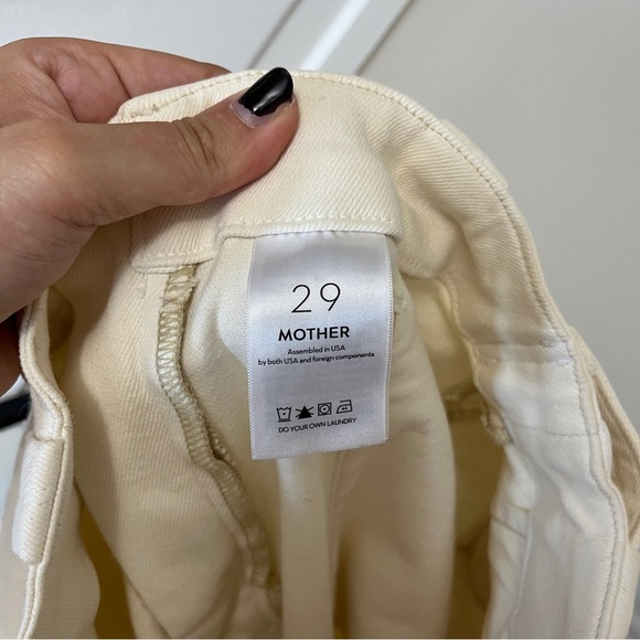 MOTHER Denim The Elbow Grease Roller Sneak Antique White Wide Leg Jean Size 29 - Picture 7 of 8